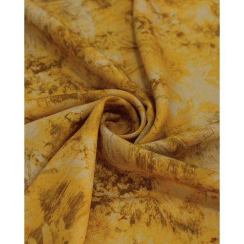 Tecido Viscose Italiano Estampa Tie Dye Abstrato Bege e Amarelo