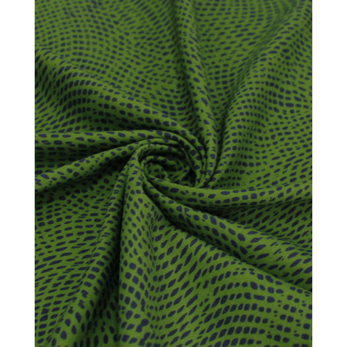 Tecido Viscose Italiano Estampa Pontilhada Preto e Verde