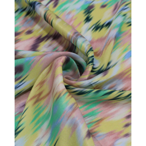 Tecido Crepe Silk Italiano Tie Dye Desfocado Tons Pastéis