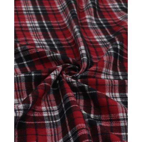 Tecido Flanela Mista Quadriculado Preto, Branco e Vermelho
