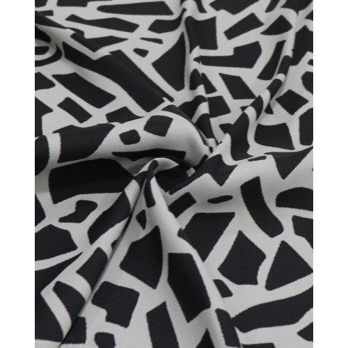 Tecido Microfibra Italiano Dupla Face Animal Print Geométrico P/B