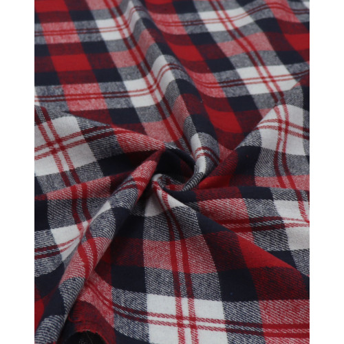 Tecido Flanela Mista Xadrez Duplo Branco, Azul e Vermelho