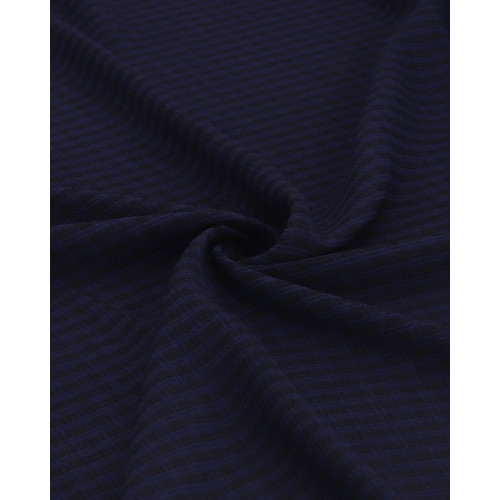 Tecido Crepe de Alfaiataria Quadriculado Azul Marinho Noite e Preto