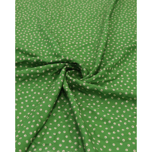Tecido Viscose Texturizada Micro Poá Irregular Creme e Verde