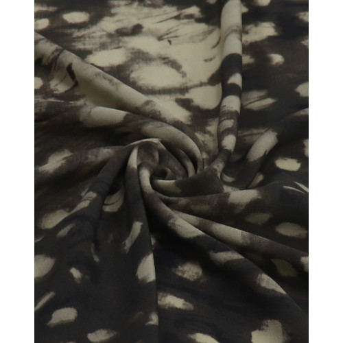 Tecido Crepe Chiffon Italiano Animal Print Tons de Marrom