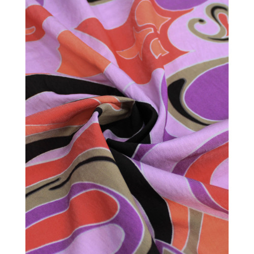 Tecido Viscose Mista com Poliamida Grosso Macro Cashmere Tons Quentes e Lilás