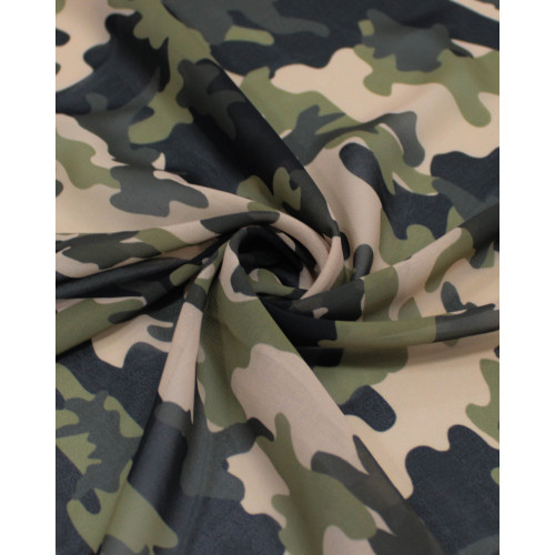 Tecido Crepe Chiffon Italiano Estampa Camuflada