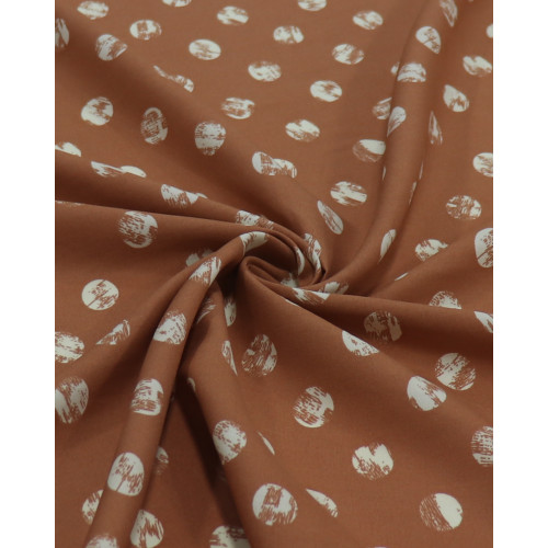 Tecido Viscose Poá Estampado Offwhite e Argila