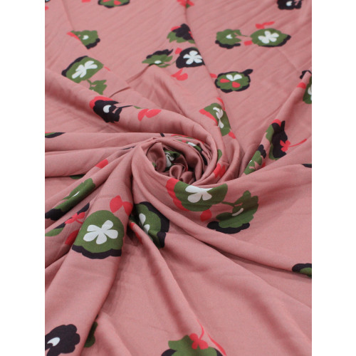 Tecido Viscose Italiano Flores Rosé