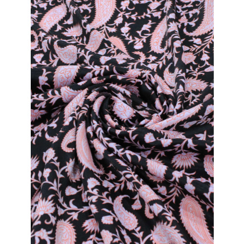 Tecido Crepe Italiano Cashmere Laranja e Preto