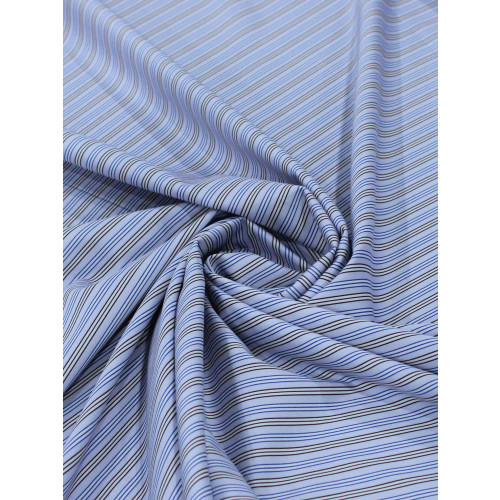 Tecido Tricoline Italiano Micro Listras Azul