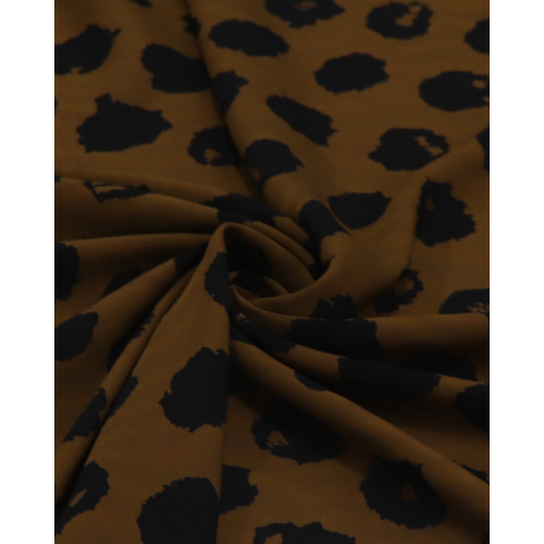 Tecido Viscose Italiano Animal Print Preto e Marrom