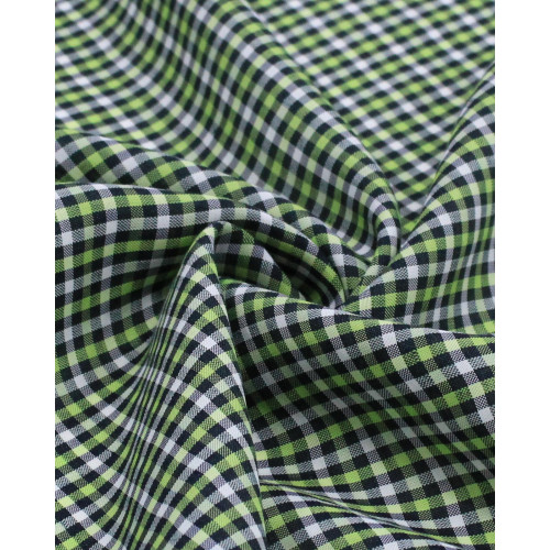 Tecido Linho Misto Italiano Micro Quadriculado Branco, Preto e Verde