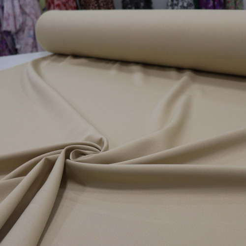 Tecido Crepe de Alfaiataria Barbie Bege