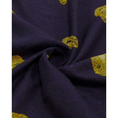 Tecido Linho Misto Estampado Onças Amarelo e Preto (Com Leves Defeitos)
