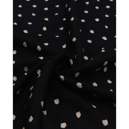 Tecido Viscose Texturizada Pingos Irregulares Bege e Preto (3.4m)