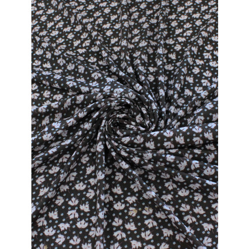 Tecido Cambraia de Viscose Micro Floral Preto