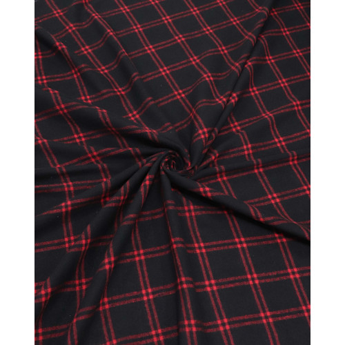 Tecido Flanela Mista Xadrez Duplo Vermelho e Preto