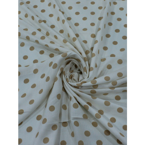 Tecido Crepe de Viscose Poá Nude e Bege