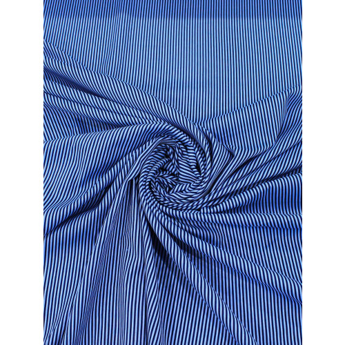 Tecido Viscose Mista Micro Listras Tons de Azul