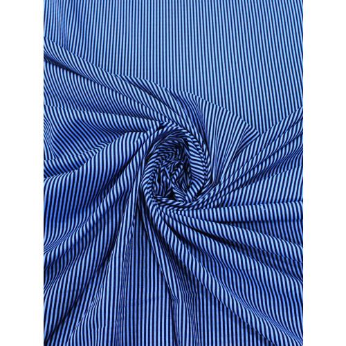 Tecido Viscose Mista Maquinetada Micro Listras Azul Marinho e Azul