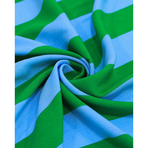 Tecido Viscose Listras Verde e Azul