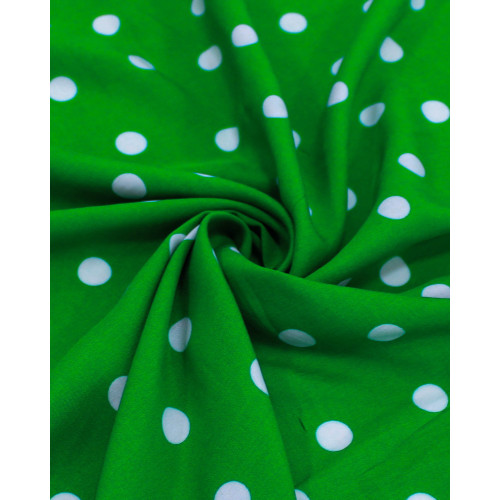 Tecido Viscose Poá Irrergular Branco e Verde