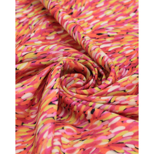 Tecido Viscose Premium Micro Pinceladas Coloridas