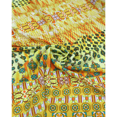 Tecido Viscose Italiano Animal Print Caramelo, Preto e Bege