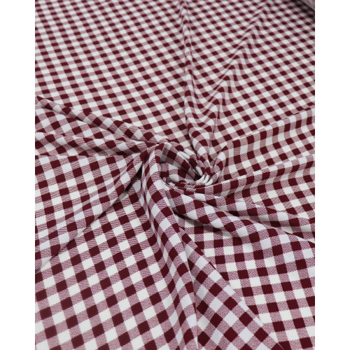 Tecido Crepe Koshibo Quadriculado Branco e Marsala (1.2m)