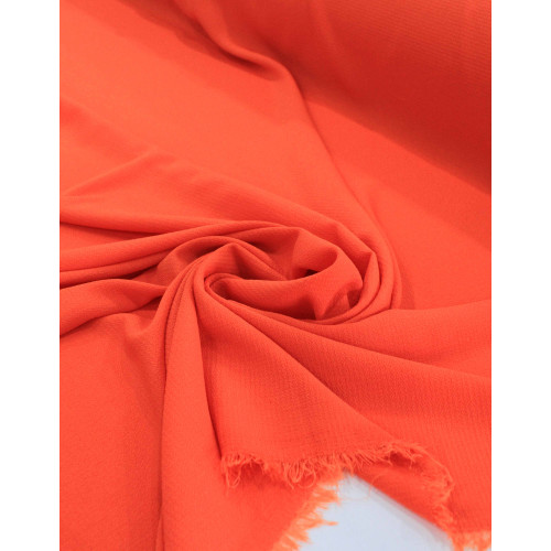 Tecido Crepe Bubble com Elastano Laranja