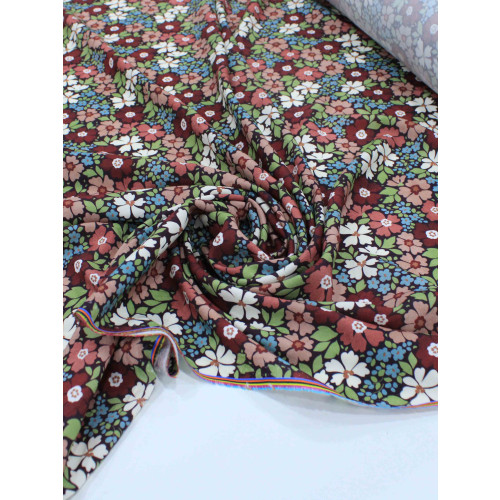 Tecido Viscose Premium Tapete Floral Outono