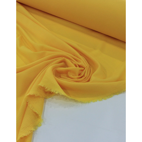 Tecido Crepe Bubble com Elastano Amarelo Gema