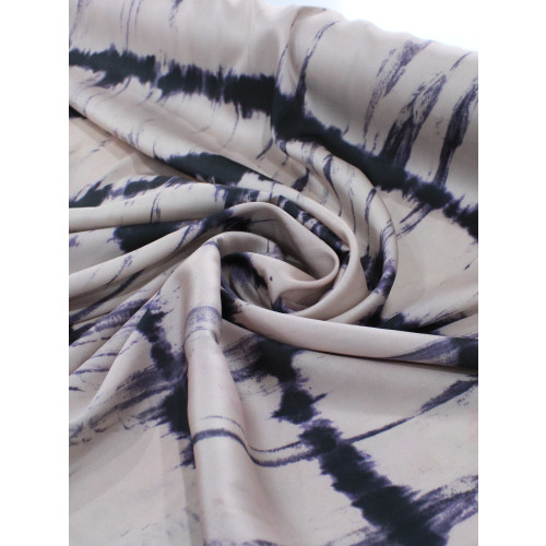 Tecido Crepe Silk Italiano Tie Dye Rosé e Roxo