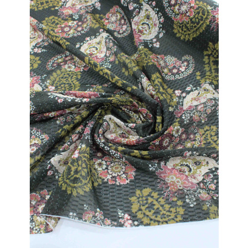 Tecido Crepe Chiffon Italiano Maquinetado Cashmere Tons de Rosa