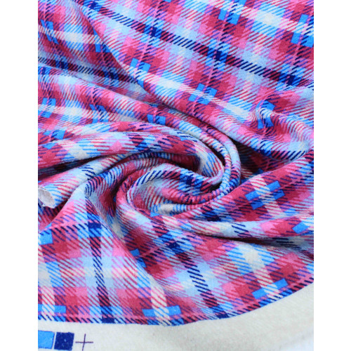 Tecido Tweed Italiano Xadrez Rosa e Azul