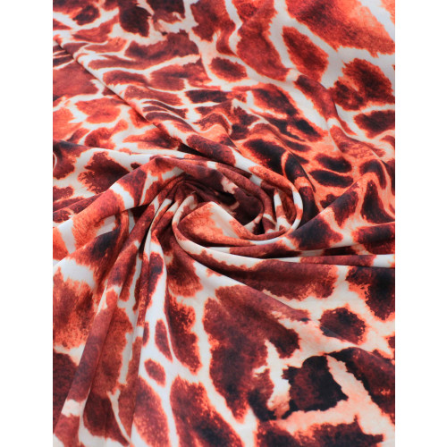 Tecido Viscose Italiana Macro Animal Print Tons de Ferrugem