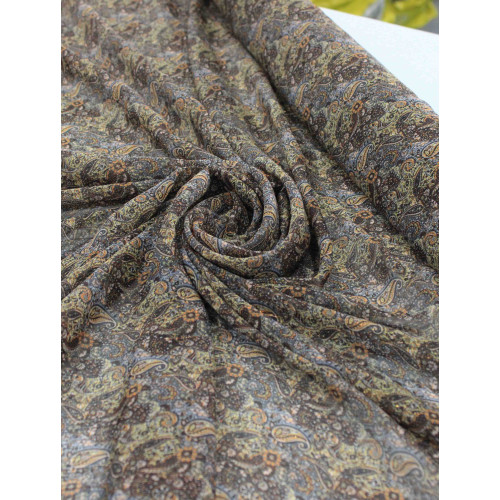 Tecido Crepe Chiffon Italiano Cashmere Tons Terrosos