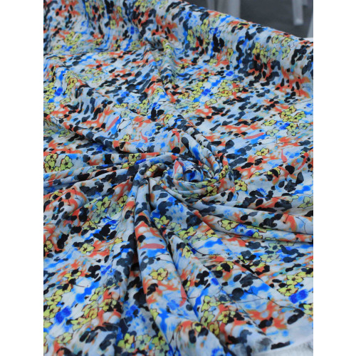 Tecido Viscose Italiano Flores em Aquarela Amarelo