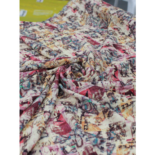 Tecido Viscose Italiano Colagens Coloridas