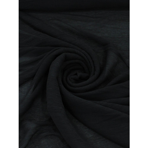 Tecido Crepe Micro Plissado Preto
