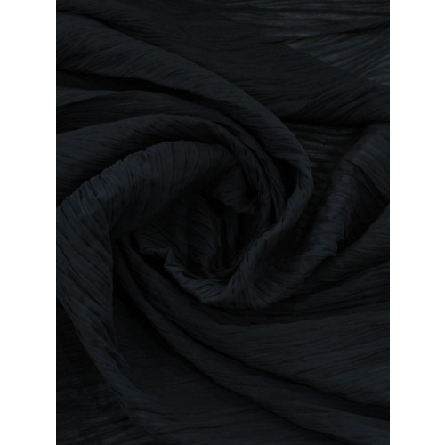 Tecido Crepe Plissado Tranças Preto