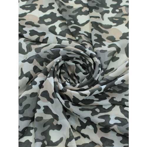 Tecido Crepe Chiffon Camuflado Tons de Verde