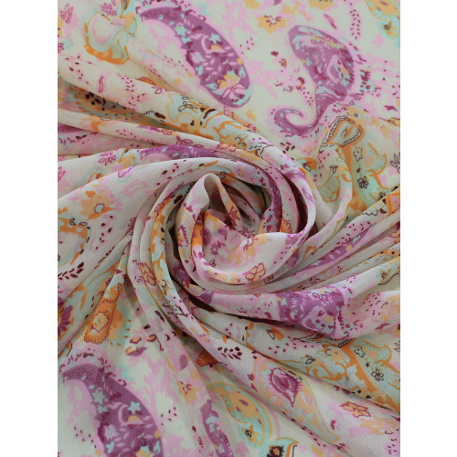 Tecido Crepe Chiffon Cashmere Tons Claros