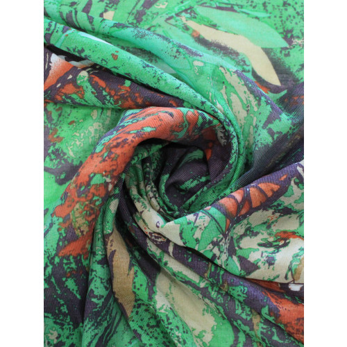 Tecido Crepe Chiffon Paisagens Abstratas Verde