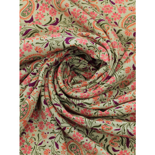 Tecido Viscose Texturizada Cashmere Tons de Rosa e Bege