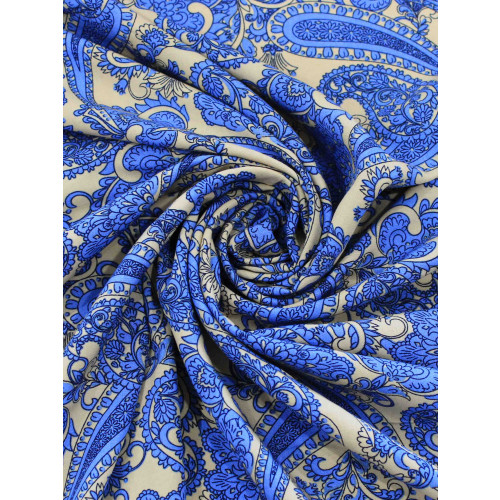 Tecido Viscose Macro Cashmere Azul e Bege