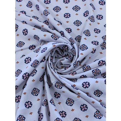 Tecido Viscose Porcelana Retro Gelo e Azul