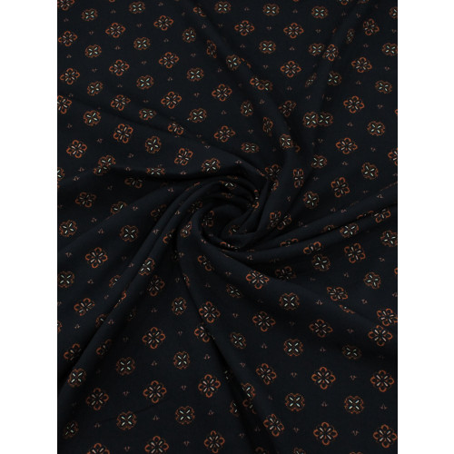 Tecido Viscose Porcelana Retro Terracota e Preto