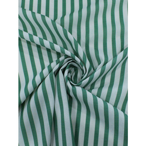 Tecido Linho Misto Listrado Verde e Branco